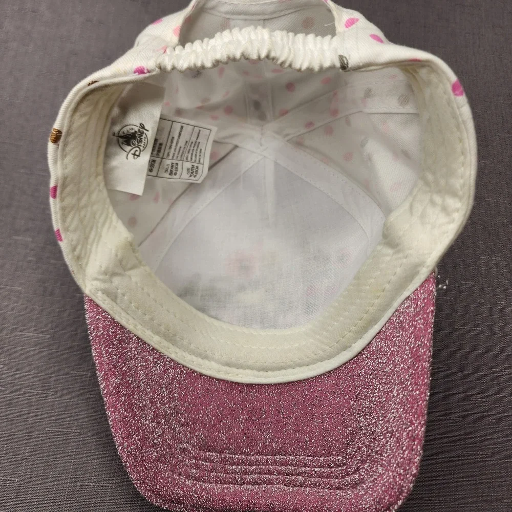 Disney Minnie Mouse Girl Toddler Stretch Hat Pink Glitter Bow Sparkle Polka Dot